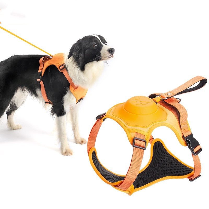 Hunde-Geschirr mit einziehbarer Leine – 2-in-1 für Sicherheit & Komfor –  Garos