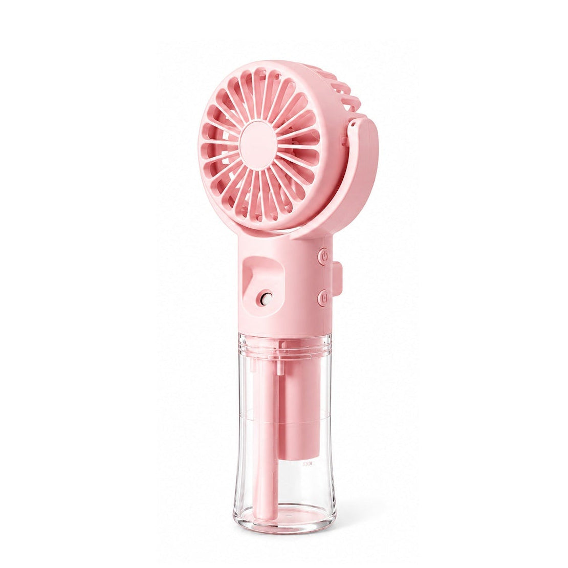 Rosa Handventilator mit Wassernebel als Produktvariante