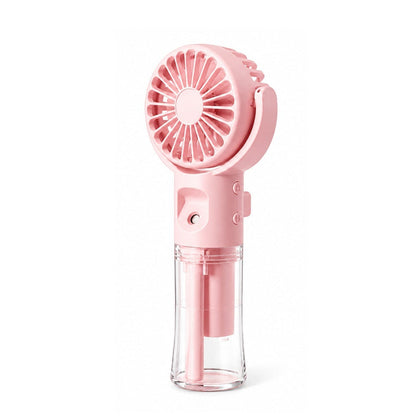 Rosa Handventilator mit Wassernebel als Produktvariante
