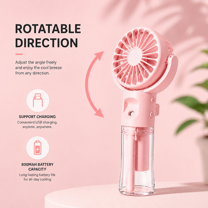 Handventilator mit verstellbarem Winkel und USB-Ladefunktion