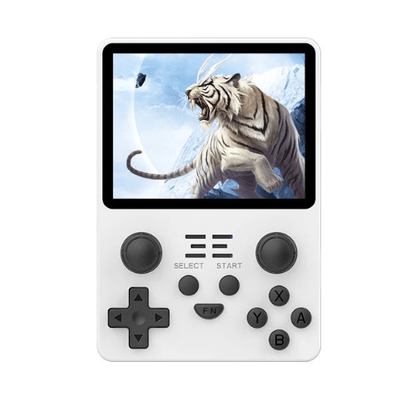 Retro X Konsole mit einer Sammlung von Spieleklassikern und einem traditionellen Joystick für ein einzigartiges Retro-Gaming-Erlebnis.