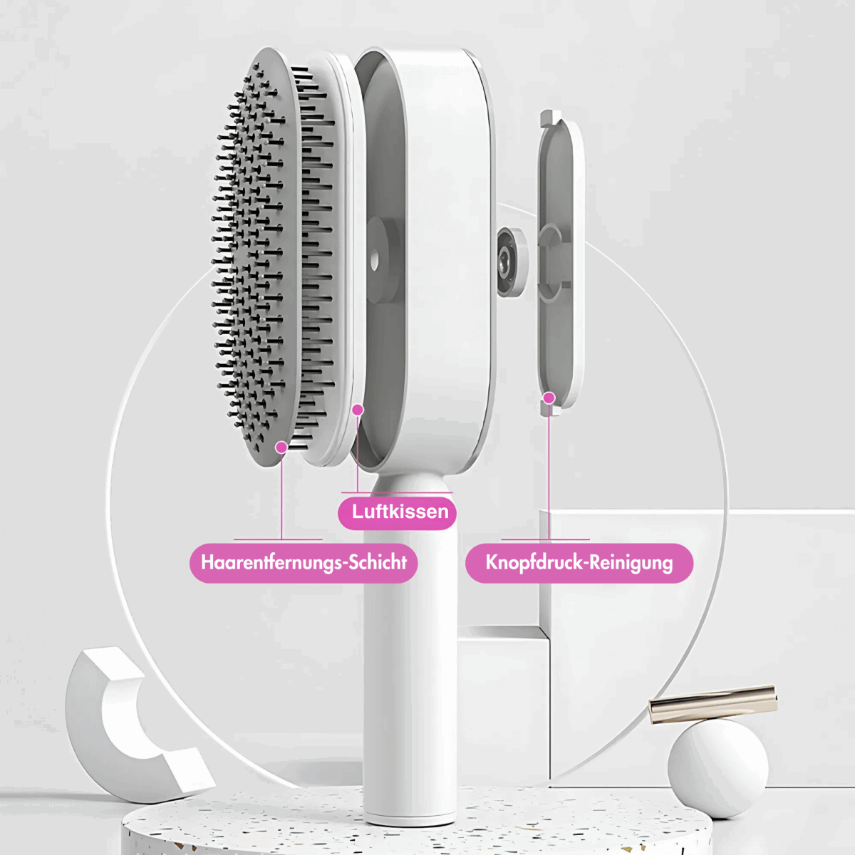 Selbstreinigende Haarbürste – Schmerzfreies Bürsten für alle Haartypen - Garos