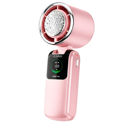 Turbo-Handventilator mit Kühlplatte in Rosa